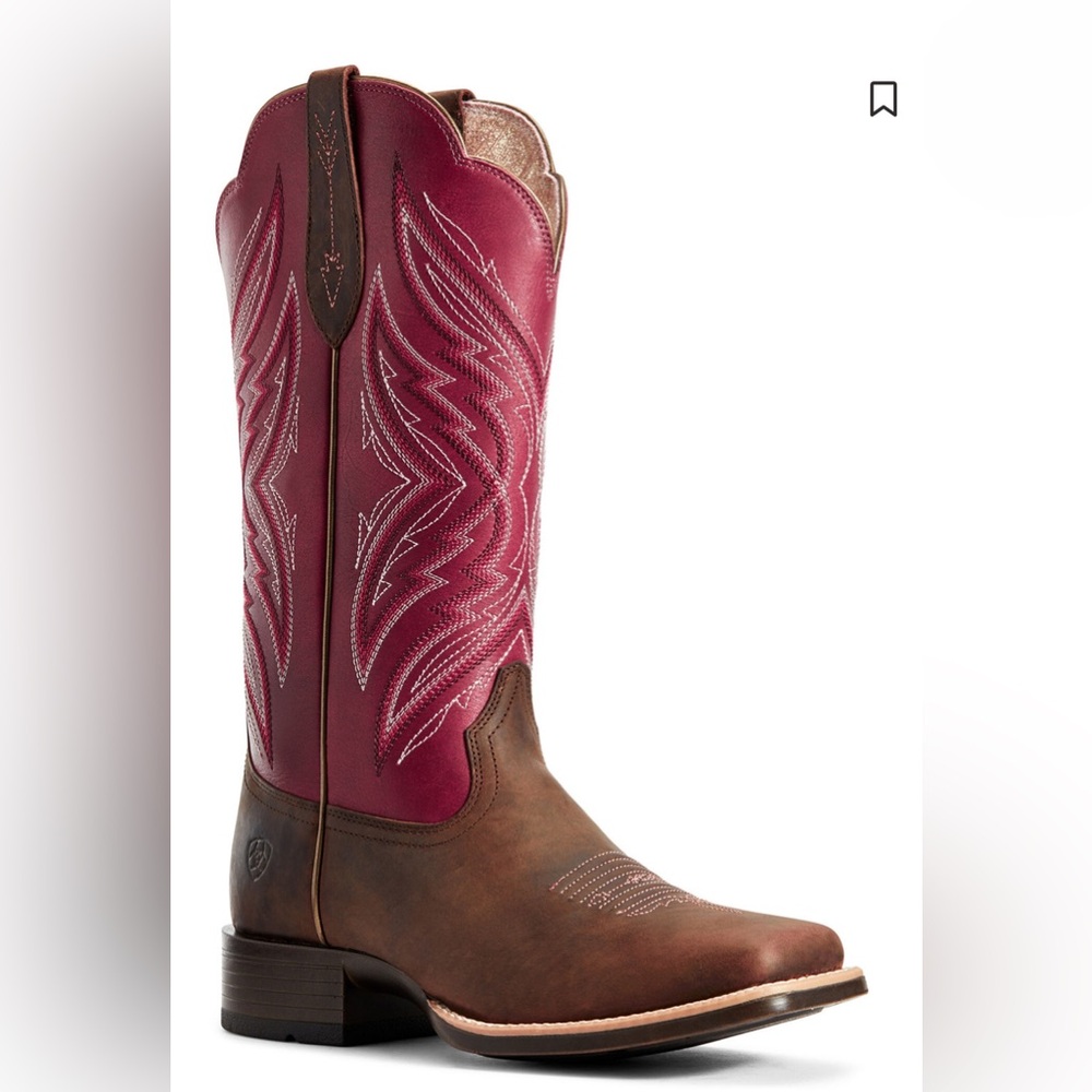 Ariat Brown and Pink Heeled Boots